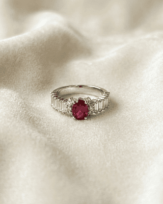 925 silver red ruby ring