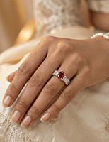 925 silver red ruby ring