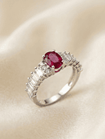 925 silver red ruby ring