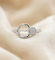 925 silver hexagonal ring
