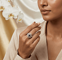 925 silver blue crown ring