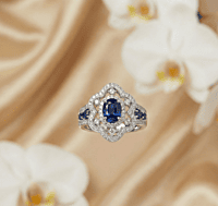 925 silver blue crown ring