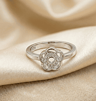 925 silver hollow flower ring