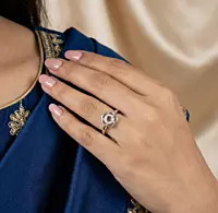 925 silver hollow flower ring