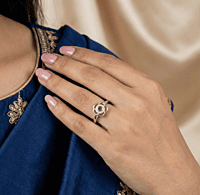 925 silver hollow flower ring