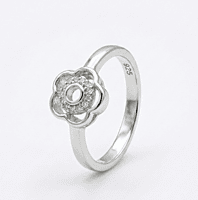 925 silver hollow flower ring