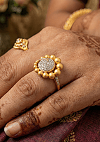 18 kt gold balls ring