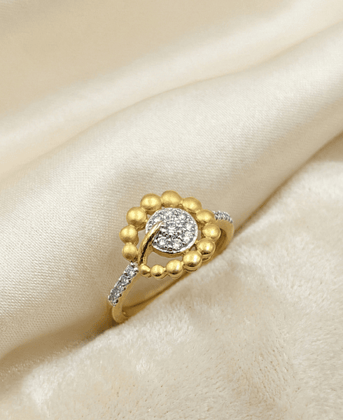 18 kt gold balls ring