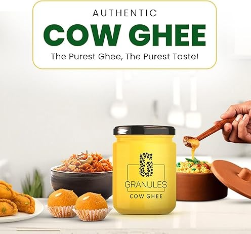 GRANULES Pure Cow Ghee 500ml | Natural Desi Ghee | Premium Cow Ghee | Organic Pure Ghee | Traditional Method | Authentic Ghee for Cooking