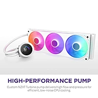 NZXT Kraken Plus 360 RGB CPU Liquid Cooler – 360mm AIO White Intel & AMD
