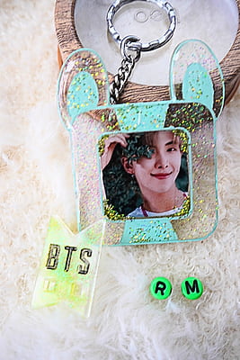 RM BTS RABBIT PHOTO FRAME KEYCHAIN RM BTS RABBIT PHOTO FRAME KEYCHAIN