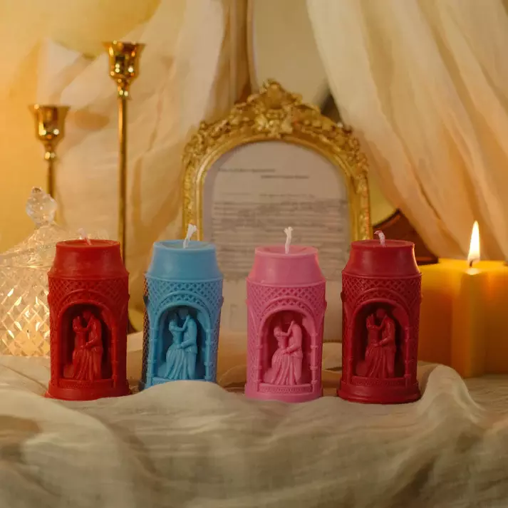 Silicon Mold Candle Valentine  Romantic Love Pillar