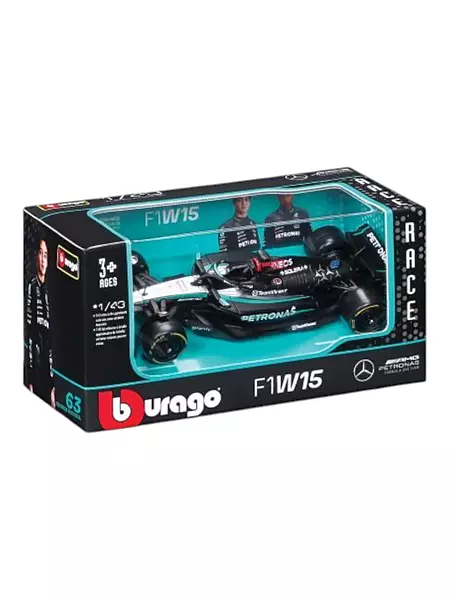 F1 Mercedes AMG Petronas F1W15 No44 |Clear Paper Box | 1:43 | Bburago