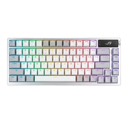 ASUS ROG Azoth White Wireless Mechanical Gaming Keyboard – NX Blue Switches | RGB