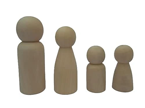 Channapatna Toys Peg Dolls – Wood Unfinished