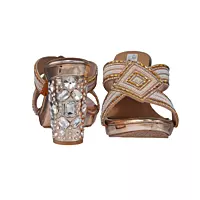 LA PARIS Women’s Embellished Wedge Sandals
