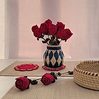 Crochet Red Rose