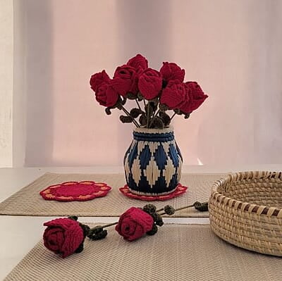 Crochet Red Rose (Bunch of 6)