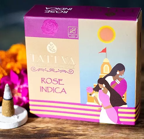 Tattva ROSE INDICA Incense Cones (40 Cones)