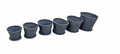 Round with Plate Flower Pot - 3 Extra Large