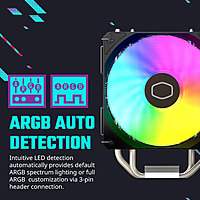 Cooler Master Hyper 212 Spectrum V3 ARGB CPU Air Cooler – 120mm PWM Fan | 4 Heat Pipes