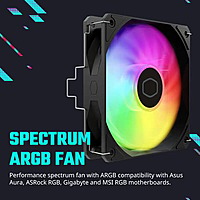 Cooler Master Hyper 212 Spectrum V3 ARGB CPU Air Cooler – 120mm PWM Fan | 4 Heat Pipes