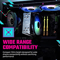 Cooler Master Hyper 212 Spectrum V3 ARGB CPU Air Cooler – 120mm PWM Fan | 4 Heat Pipes