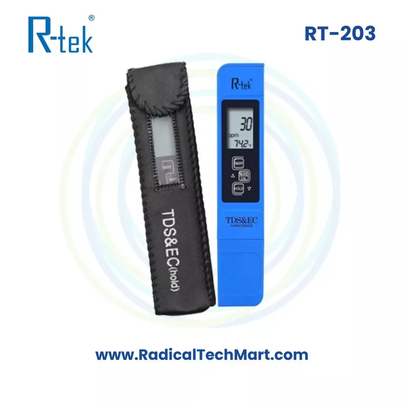 RT-203 Digital TDS/EC/Temperature Meter – 3-in-1 Water Quality Tester