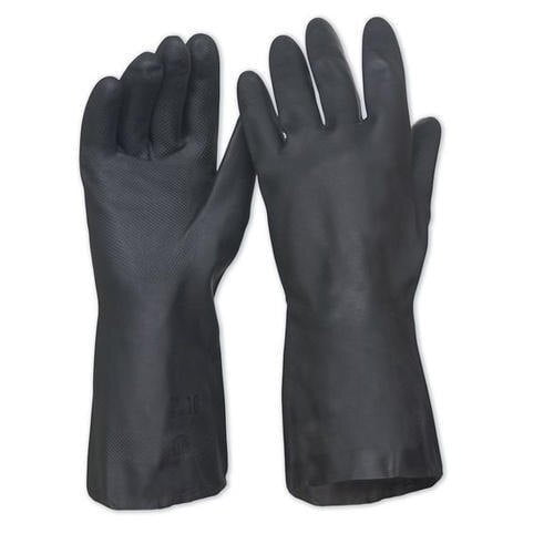 Plain Black Industrial Rubber Gloves.