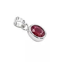 925 Sterling Silver Ruby Red Stone Pendant for Men & Women