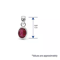 925 Sterling Silver Ruby Red Stone Pendant for Men & Women