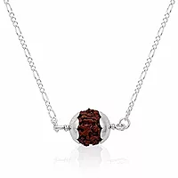 Silver Chain with Rudraksha Pendent