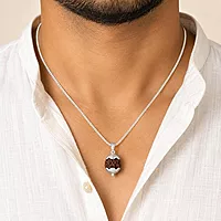 Rudraksha Pendant/Sterling Silver Caped Pendant