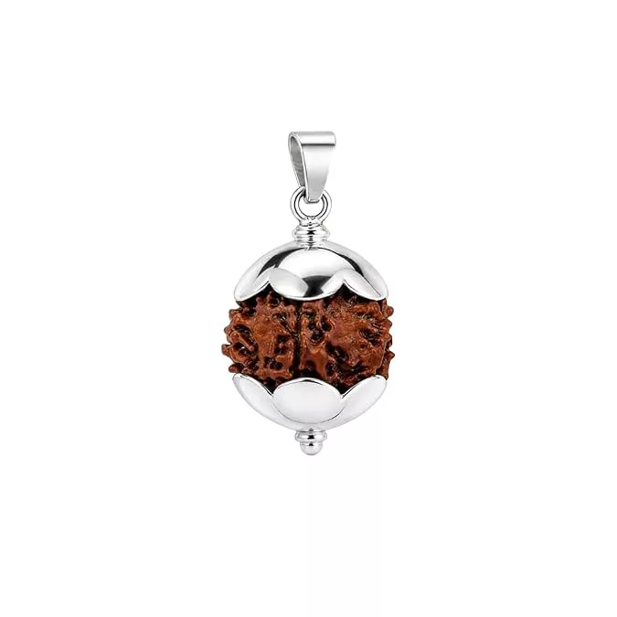 Rudraksha Pendant/Sterling Silver Caped Pendant