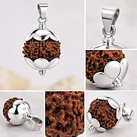 Rudraksha Pendant/Sterling Silver Caped Pendant