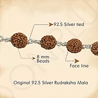 925 Sterling Silver tied Rudraksha Mala Panch Mukhi 5 Mukhi Five Face 54 Beads