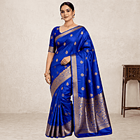 Turquoise Blue Festive Silk Saree