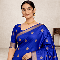 Turquoise Blue Festive Silk Saree