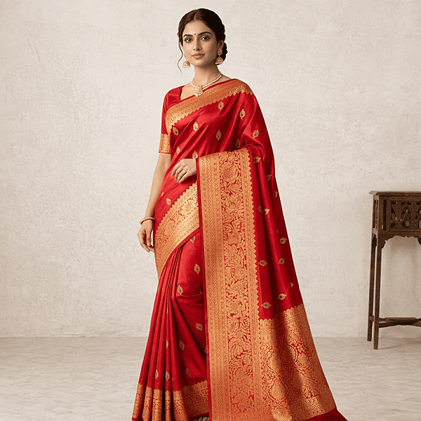 Red Traditional Silk Saree