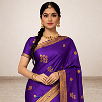 Royal Purple Designer Silk Saree