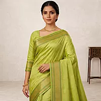 Parrot Green Classic Silk Saree