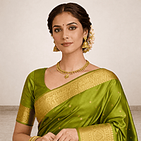 Golden Green Premium Silk Saree