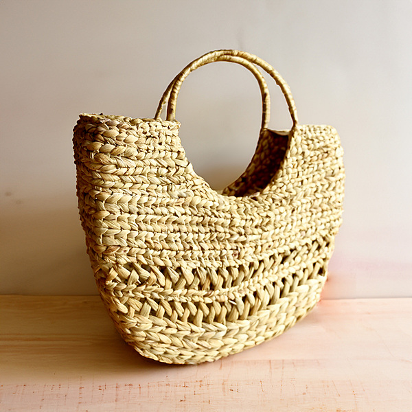 Women Handcrafted Water Reed Hyacinth Tote Bag