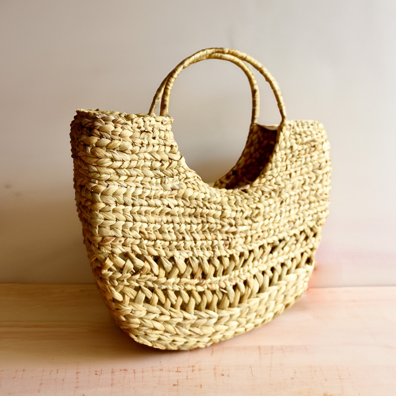 Women Handcrafted Water Reed Hyacinth Tote Bag