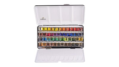 05838648 ROYAL TALENS REMBRANDT WATERCOLOUR METAL TIN SET | 48 HALF PANS + 1 BRUSH 05838648 ROYAL TALENS REMBRANDT WATERCOLOUR METAL TIN SET | 48 HALF PANS + 1 BRUSH