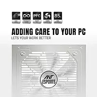 Ant Esports RX550 White SMPS – 550W Power Supply | 80 Plus Bronze | Non-Modular