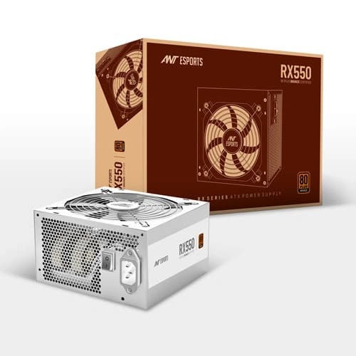 Ant Esports RX550 White SMPS – 550W Power Supply | 80 Plus Bronze | Non-Modular