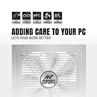 Ant Esports RX650 White SMPS – 650W Power Supply | 80 Plus Bronze | Non-Modular