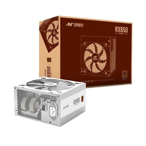 Ant Esports RX650 White SMPS – 650W Power Supply | 80 Plus Bronze | Non-Modular