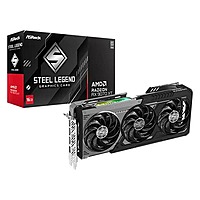 ASRock RX 9070 XT Steel Legend Dark 16GB GDDR6 Graphics Card – Triple Fan | 4K Support